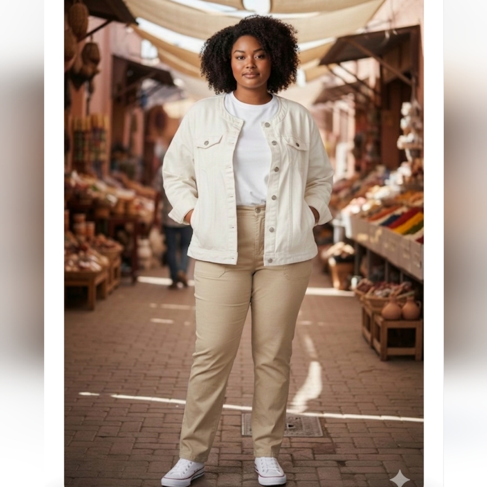 🪷Women's White Jean Jacket